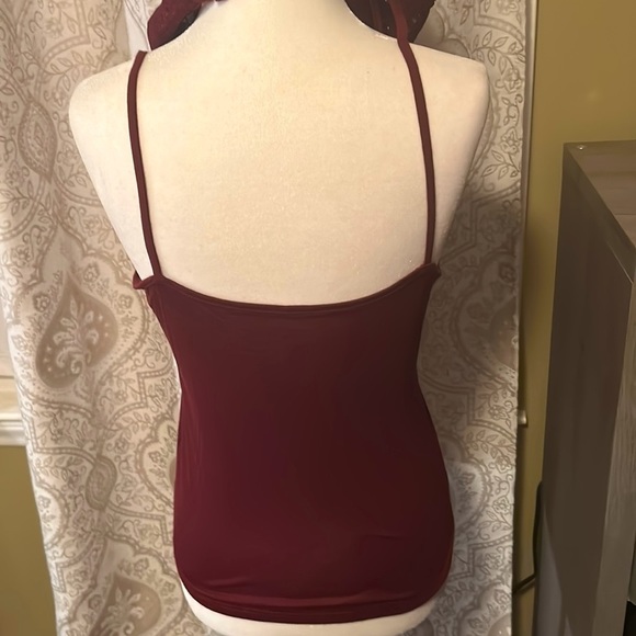 NWT Bananna Republic ombré lace sleeve top/blouse. Burgundy/pink size Small - Picture 5 of 6